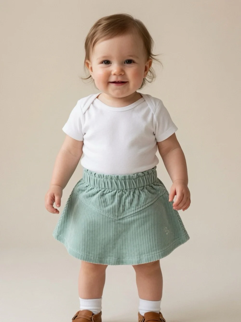 United Color of Benetton Baby Corduroy Skirt in Mint Green 12-18 M NWT